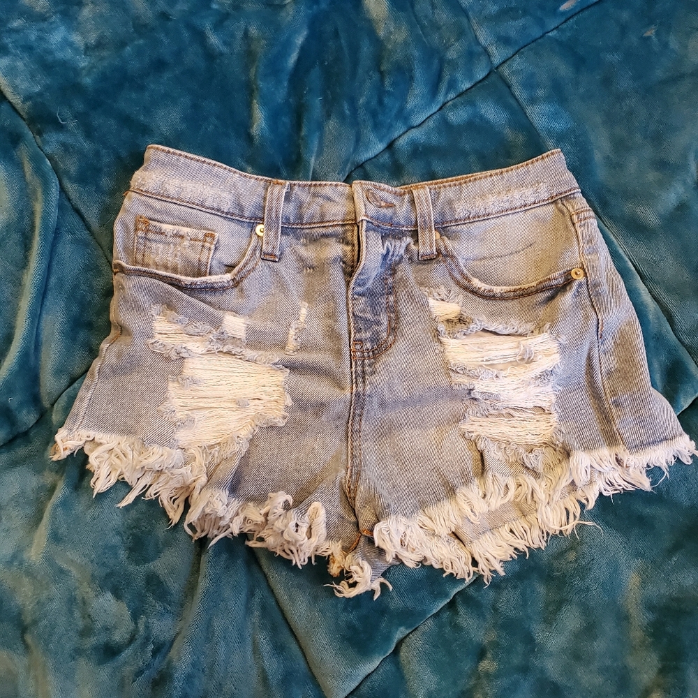 High Rise Denim Shorts